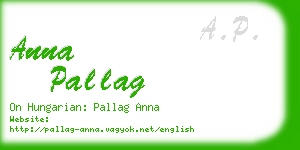 anna pallag business card